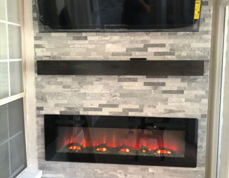 How did B&B construction remodel Fireplace in patio?